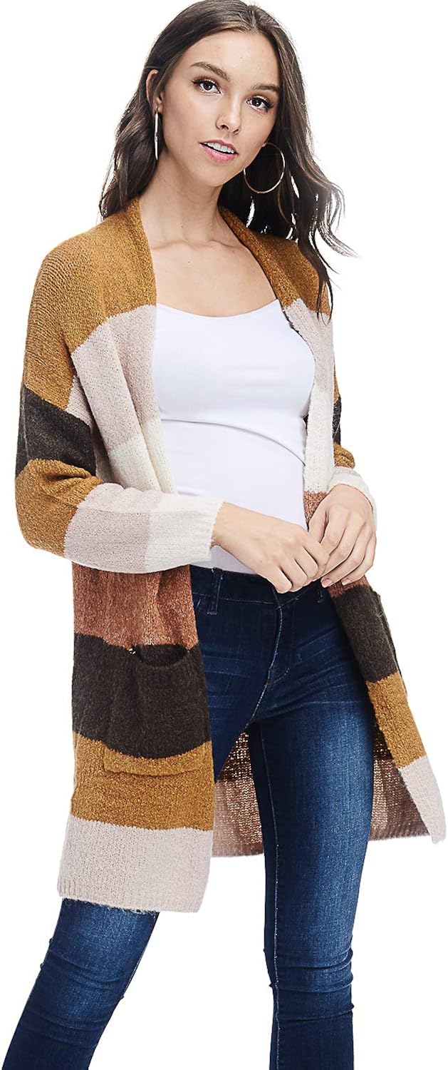 mustard striped cardigan