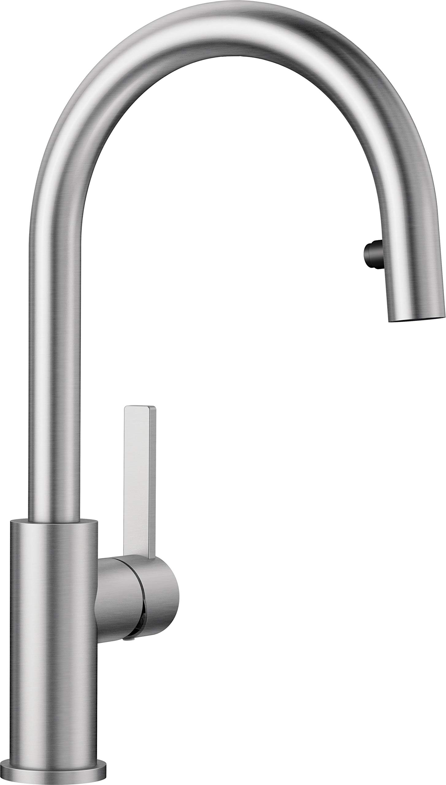 BLANCO Candor-S | Kitchen Mixer tap in Solid Stainless Steel | Low-Pressure | with Pull-Out Hose | Non-Return Valve | Ceramic Cartridge | Assured Water Quality & Water-Saving | [5.2x23.9x36.8 cm]