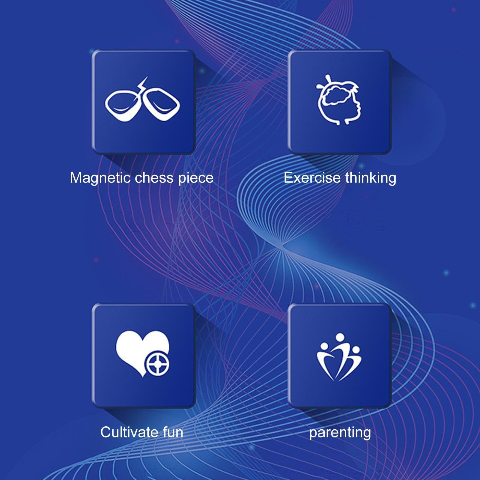 Magnetic Chess Game,Magnetic Chess Game with Stones,Magnetic Chess Strategy Game for Kids and Adults,Family Board Games Set, Party Travel Desktop Magnetic Strategy Game