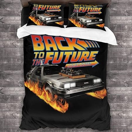 Knncch Delorean Count Down Back To The Future 3 Pieces Bedding Set Duvet Cover Decorative 3 Piece Bedding Set With 2 Pillow Shams Amazon Co Uk Kitchen Home