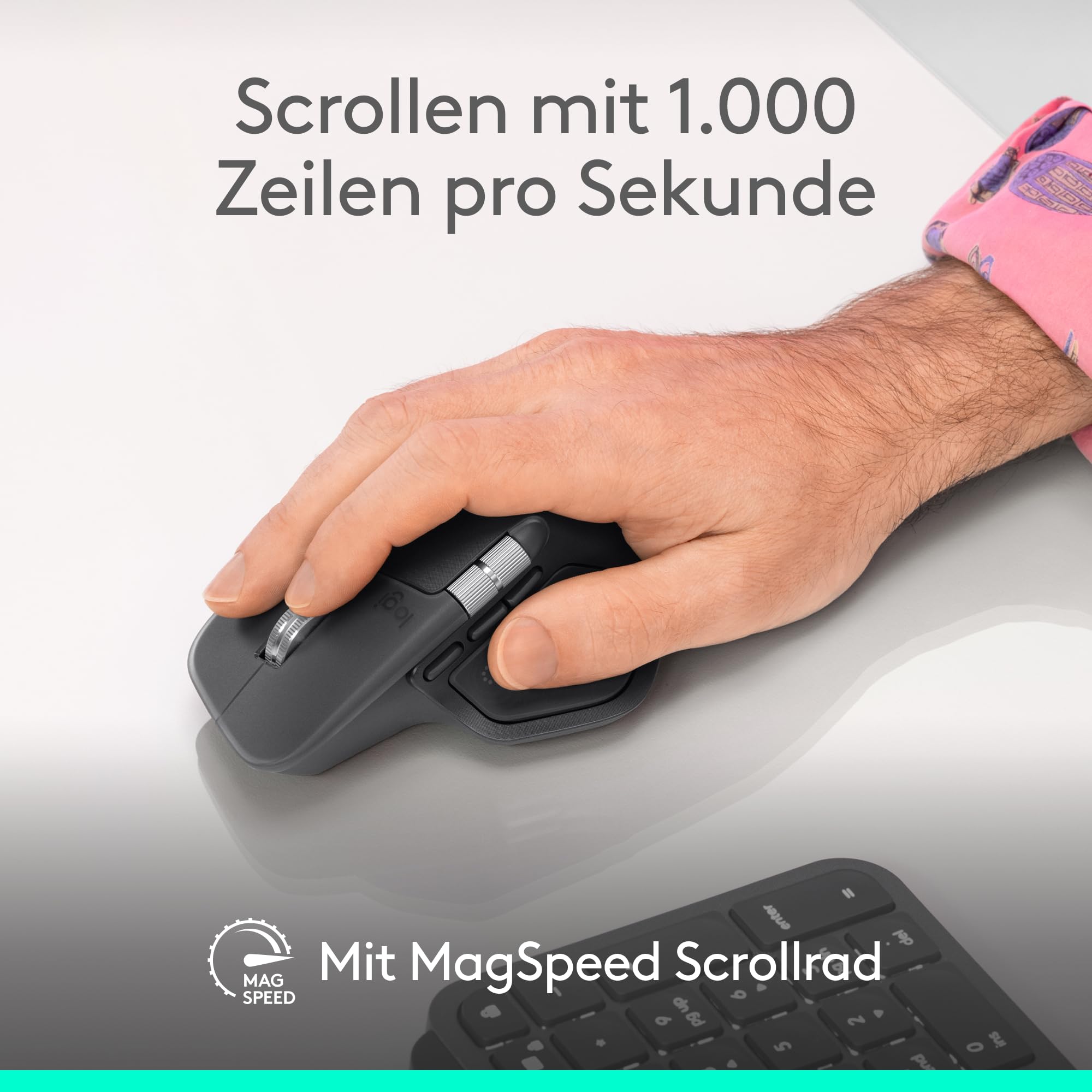 Logitech MX Master 4, ergonomische kabellose Maus mit fortschrittlichem, leistungsstarkem, haptischem Feedback, ultraschnellem Scrollen, Laden über USB-C, Bluetooth, Windows, MacOS – Grafit 4