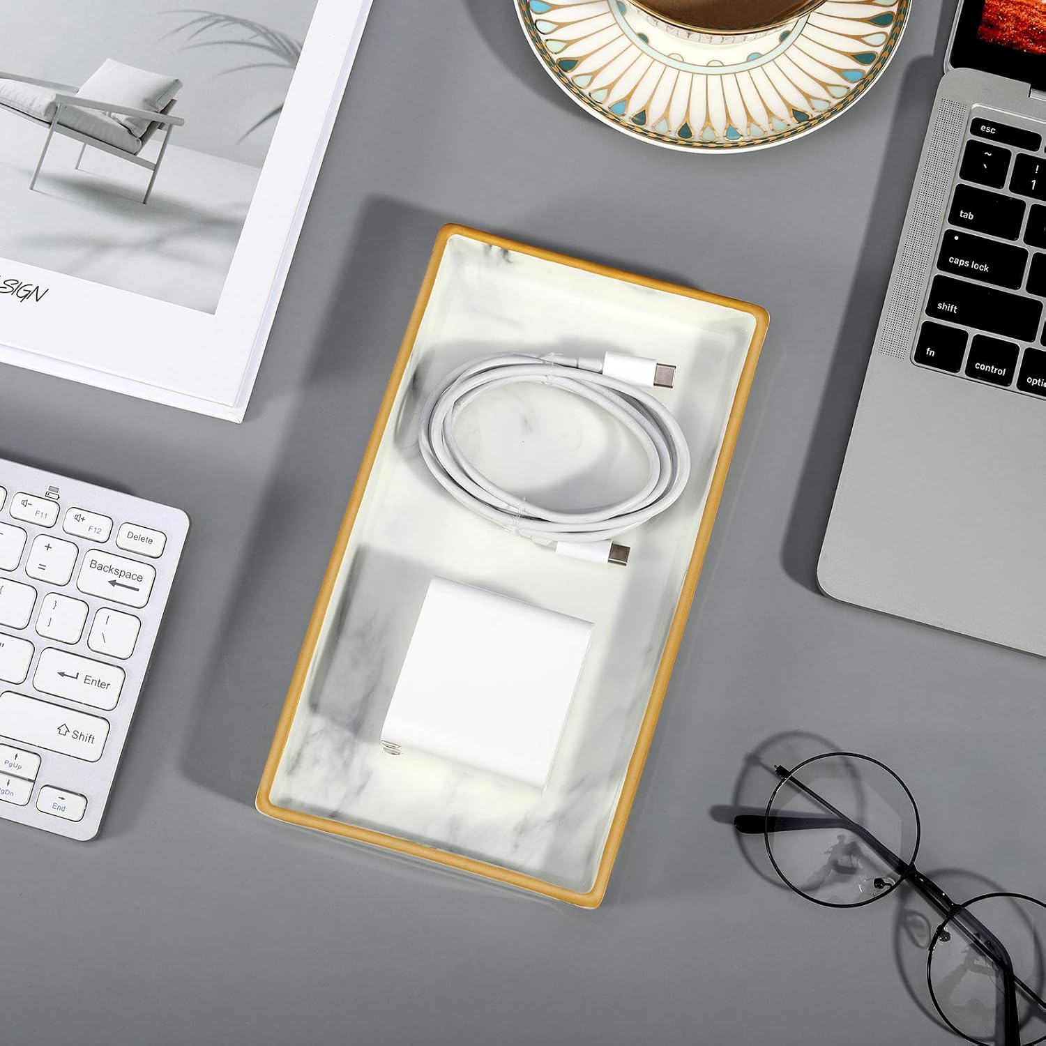 Savacaf Com Badausstattung Kosmetiktabletts Emibele Kosmetik Tablett Keramik Schmucktablett Ablageschale Makeup Organizer Schmuck Aufbewahrung Tablett Fur Badezimmer Toilettentank Waschtisch Weisser Marmormuster