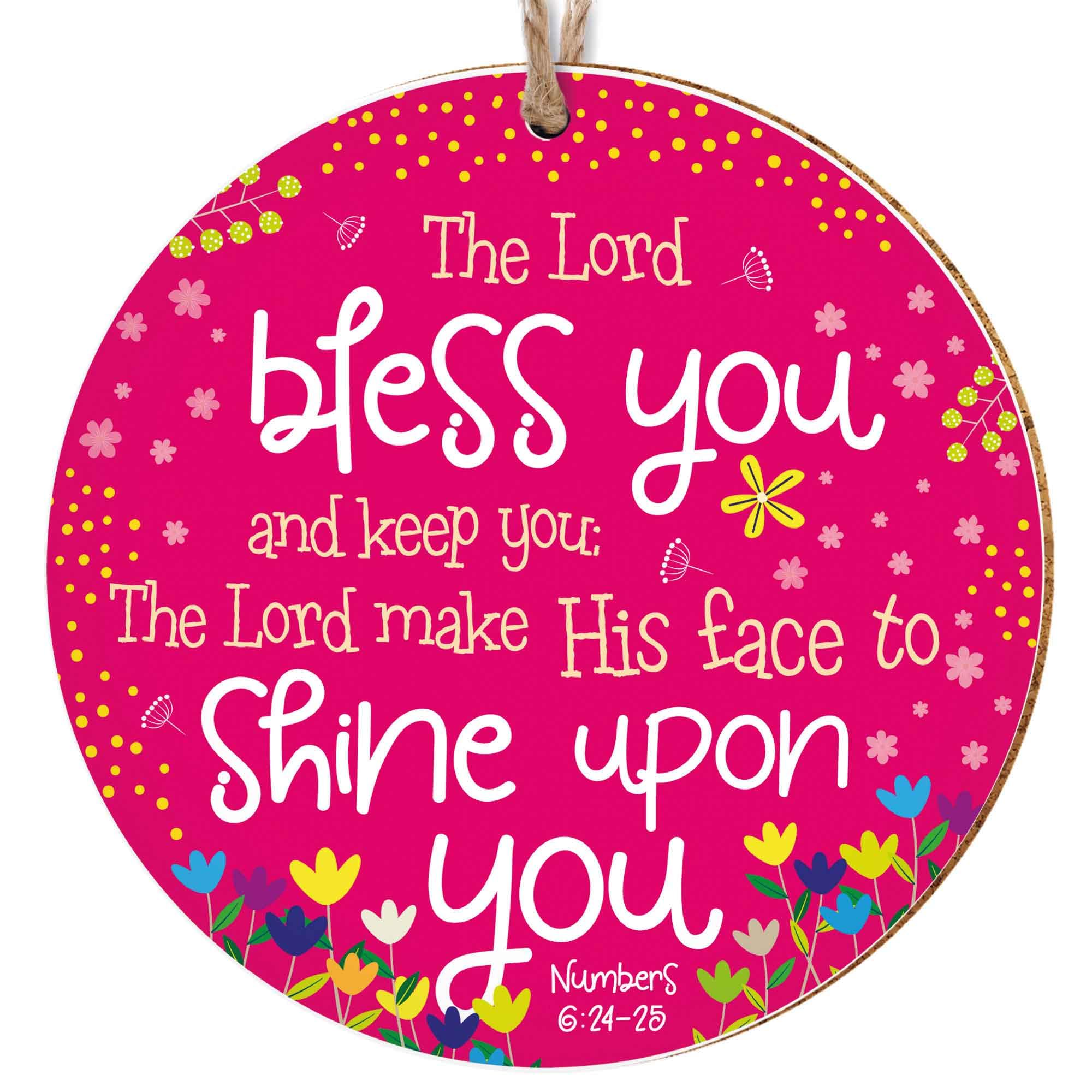 Christian Decorations - can be used as a ceramic hanging decoration or as a coaster. Beautiful Christian gifts for women or men, by Just Cards Direct (Bless You (pink)) — image 1