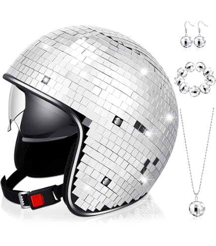 YIZUPTC Disco Ball Helmet Party Decoration Glitter Glass Cap  display picture 1