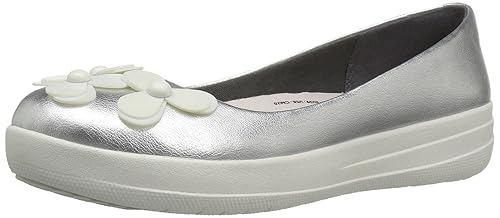 FitFlop Damen F-Sporty Flower Ballerina Ballerinas, Silber