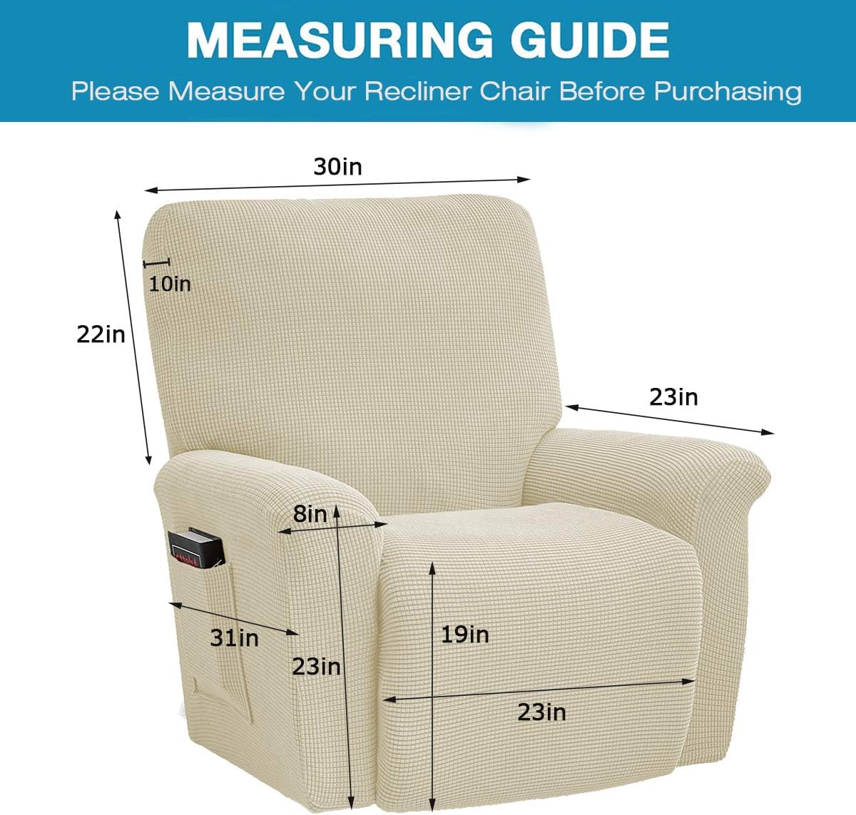 Stretch Recliner Covers, Jacquard Recliner Chair Slipcovers - Image 4