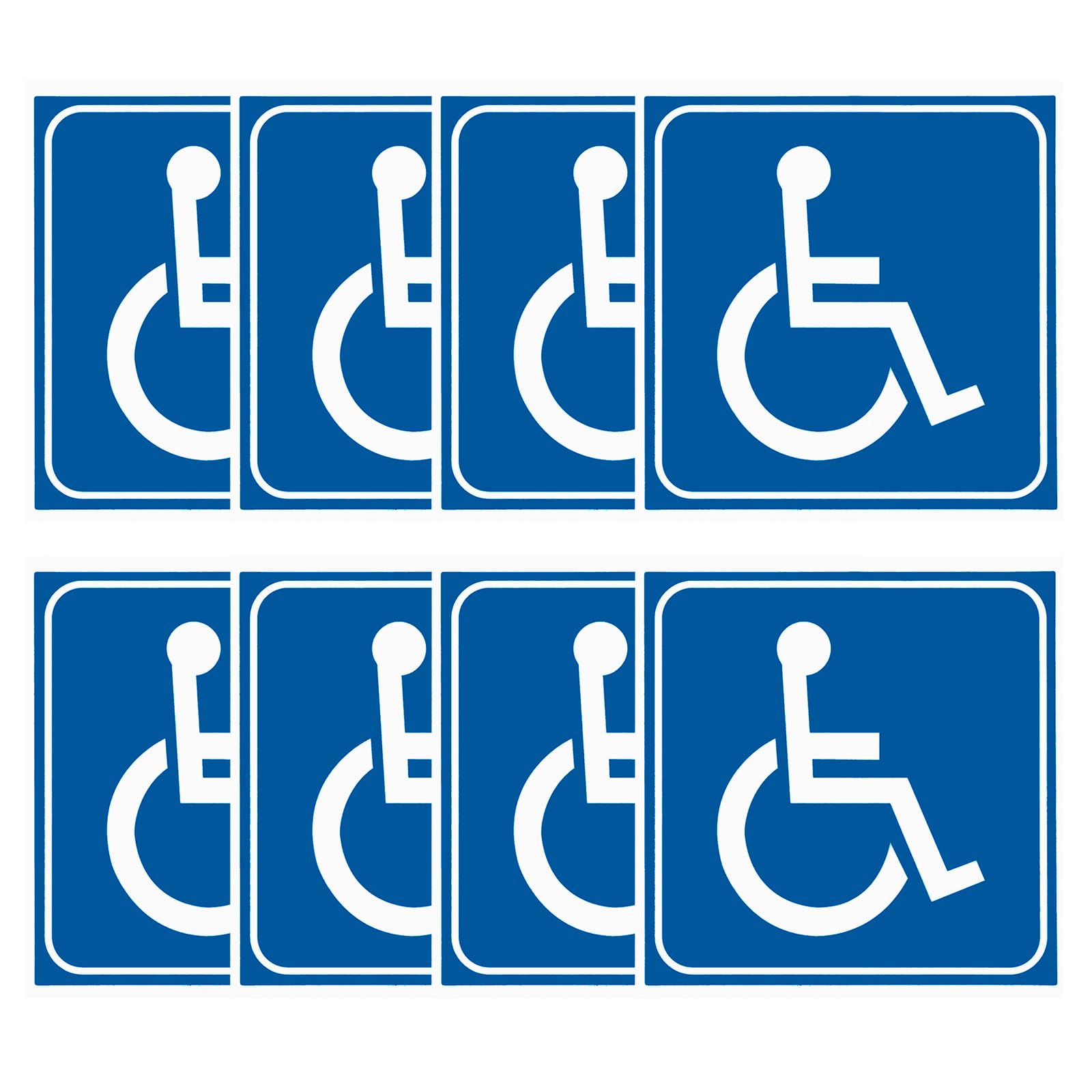 PATIKIL Handicap Sign Stickers 3x3 Inch, 8 Pack Vinyl Accessible Sign Disabled Wheelchair Symbol for Wheelchair Person Indoor Outdoor Window Door, Blue
