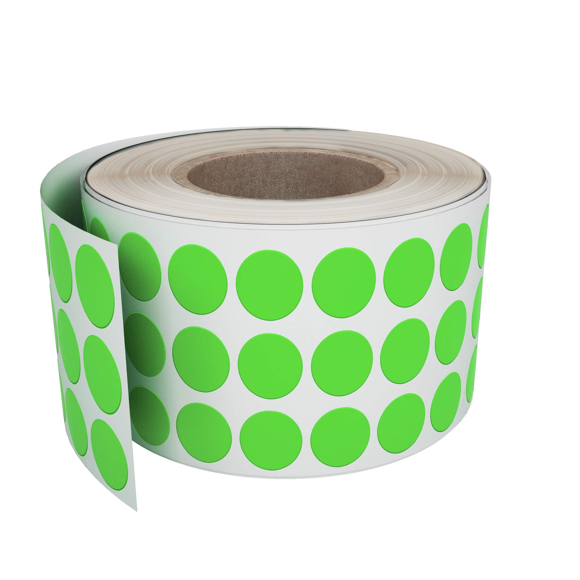 Royal Green Fluorescent Colored Dot Labels 0.8cm (8mm) Neon Green Circle Sticker Roll (0.8 cm) 2000 Pack