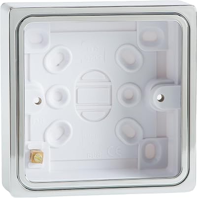 Varilight 1 Gang Patress Wall Box Surface Mount Chrome Effect YBSC