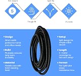 On1shelf Black Corrugated Conduit Split Plastic Flexible Cable Tidy 13mm 5m view 3