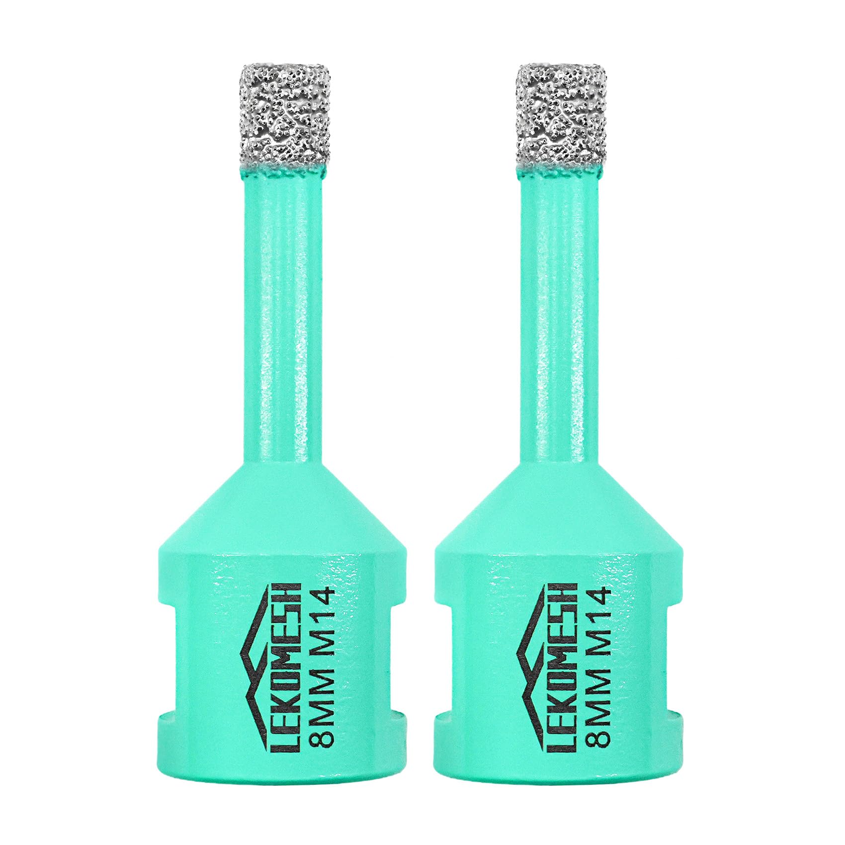 LEKOMESH Diamond Core Drill Bits 2pc - 8MM Diamond Hole Saw for Porcelain Ceramic Tile Marble Granite Stone Quartz Vacuum Brazed Drill Bits M14 Thread for Angle Grinder — image 1