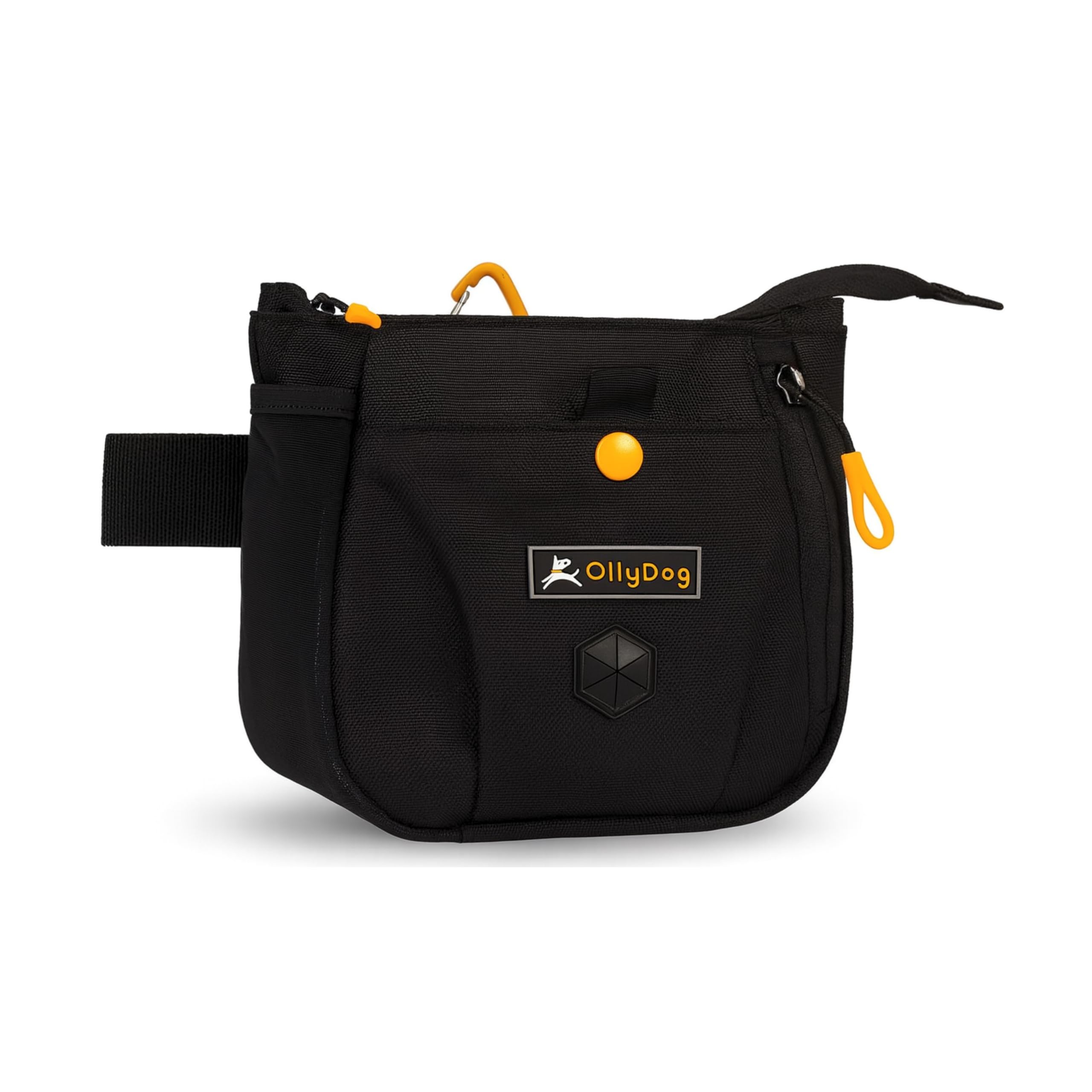 OllyDog Backcountry Day Bag Hands-Free Dog Training Pouch for Treats and Toys with Waist Belt Clip Poop Dispenser Carrier 2 Ways to Wear, Raven, One Size