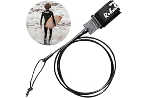 Rokia R Surfboard Leash 6/7/8/9 Foot Surf Leash for Shortboard,Paddlefboard & Softboard 5.5mm Replacement Leash | Black and Blue