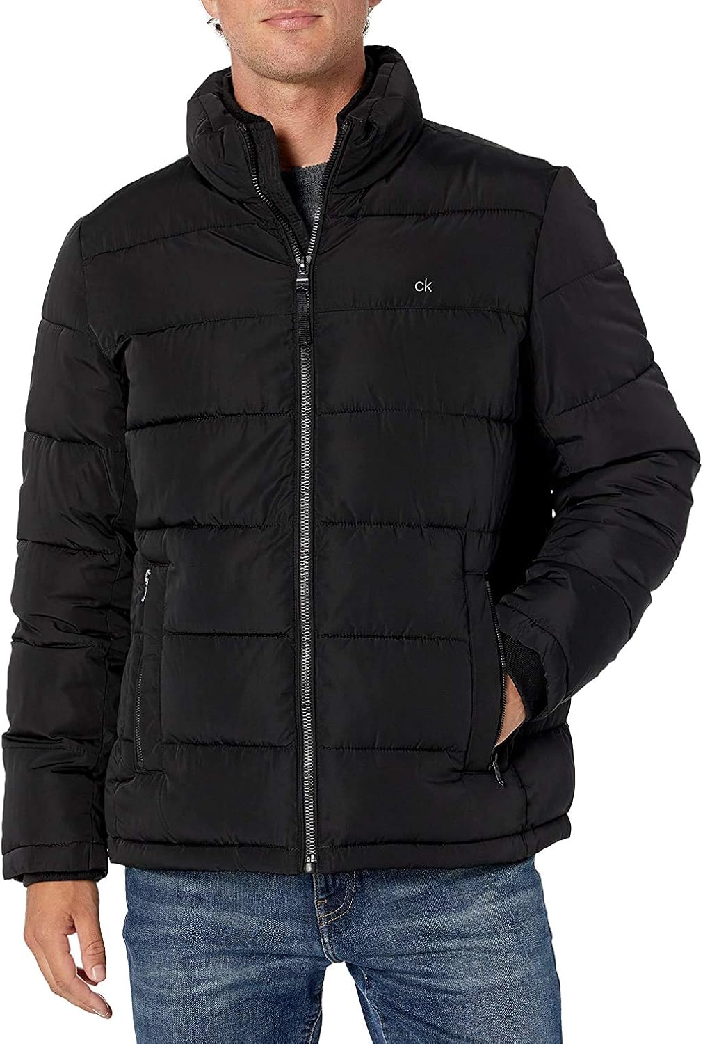 Calvin Klein Herren Alternative Down Puffer Jacket Windjacke, schwarz