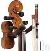 BestSounds Violin Wall Mount Violin Hanger with Bow Hook Home &amp; Studio Rosewood Viola Stand (Rosewood MA-R5)