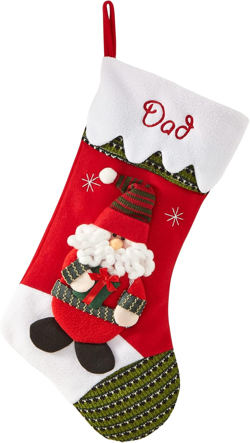 Stockings & Holders - Let's Make Memories Personalized Christmas Stocking - Snow Cap - 3D Plush Character - Embroidered Name - Christmas Décor - Holiday Décor - Customized Stockings for Family - Santa