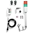 Signaworks LED 2 Light Steady Andon Tower Light Kit - Parts Only, Assembly Required - 2 Position Switches for On/Off Operation - Stack Light…