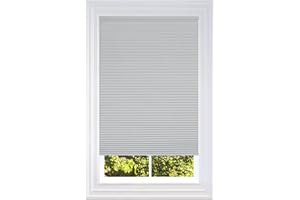 BlindsAvenue Cellular Honeycomb Cordless Shade, 9/16" Single Cell, Blackout, Gray Sheen, Size: 45.5" W x 48" H