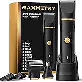 Beard Trimmer for Men,Manscape 3-in-1 Electric Razor Groin Groomer,IPX7 Waterproof Wet/Dry,Versatile Body Hair Trimmer for Ball/Beard/Nose,USB Rechargeable & Nose/Shaves Head,Christmas Gifts for Men