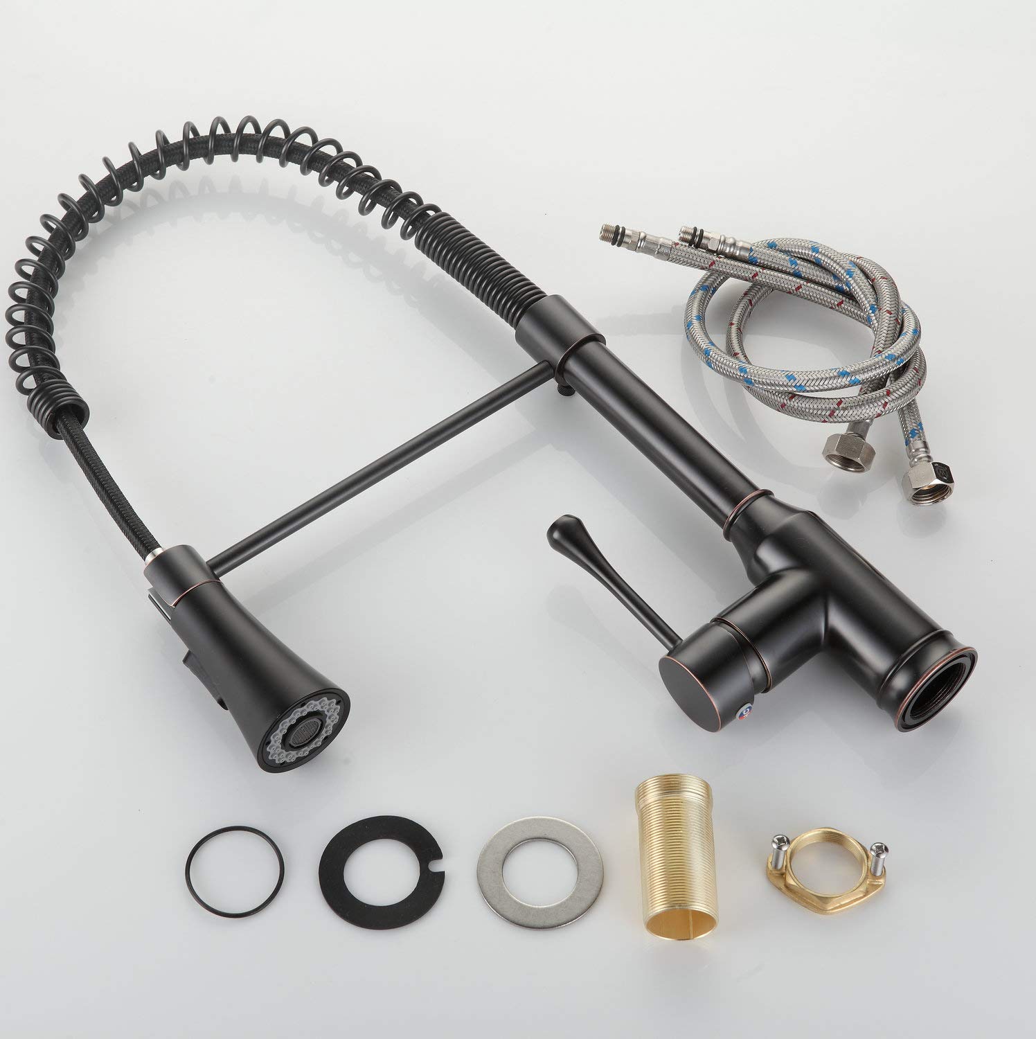 Grifo Del Fregadero De La Cocina Acabado En Negro Sola Manija Rotaci