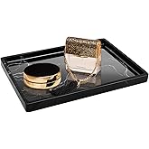 Jolitac Marble Bathroom Vanity Tray, Countertop Organizer for Perfume & Candles Pure Natural Vanity Tray 11.8"x7.9"x0.8" Genuine Marble Stone Holder for Bathroom/Kitchen/Dresser