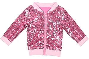 Girls Boys Sequin Jacket Kids 𝐁omber Jacket Lightweight Spa𝗿kle Coat Long Sleeve Glitter Coats Fall Clothes