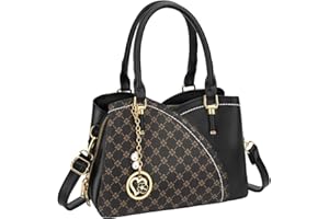 KKXIU Triple Compartments Women Purses and Handbags Ladies Synthetic Leather Satchel Shoulder Top Handle Bag