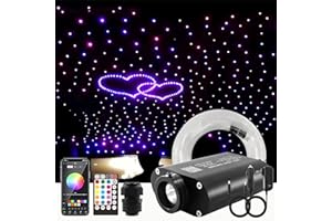 ATOKEE Starlight Headliner Kit 400pcs 0.03in 9.8ft, 16W Sound Activated Fiber Optic Star Lights Kit for Car Roof, Controlled by App/Remote