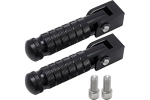 laffoonparts 2Pcs ​Foldable & Non-Slip Motorcycle Foot Pegs, Black 8mm Bike Pegs, 90° Universal Fit for Enhanced Comfort & Sa