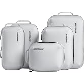 Aerotrunk Ultralight Compression Packing Cubes for Travel, 6-Pack, Grey | Pack 2x More Clothes, Maximize Luggage Space, Stay Organized, YKK Compression Zippers, Ultralight Travel Organizer Bags