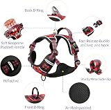 HEELE Reflective Dog Harness with Padded Handle Control XL Red Checkered view 3