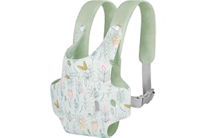 GAGAKU Doll Carrier Doll Accessories Baby Doll Carrier Cuddly Toy Carrier with Adjustable Straps for Children - Green (Sunflo