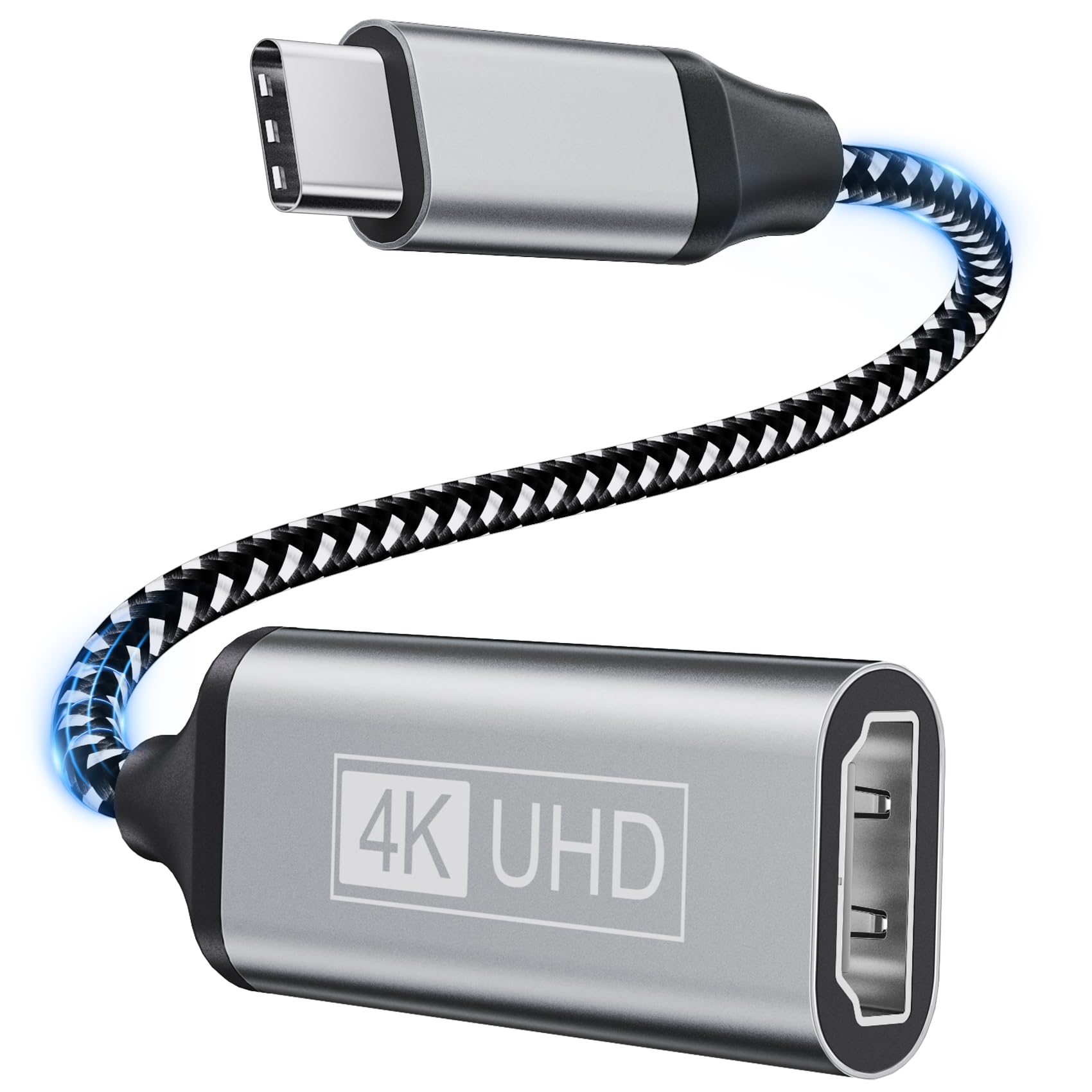 Gulemfy USB C to HDMI Adapter 4K, USB Type C to HDMI Adaptor with Audio Output Compatible with Thunderbolt 3/4, MacBook Pro