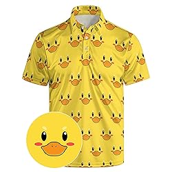 Xdceu Men’s Yellow Duck Golf Polo Shirts Funny