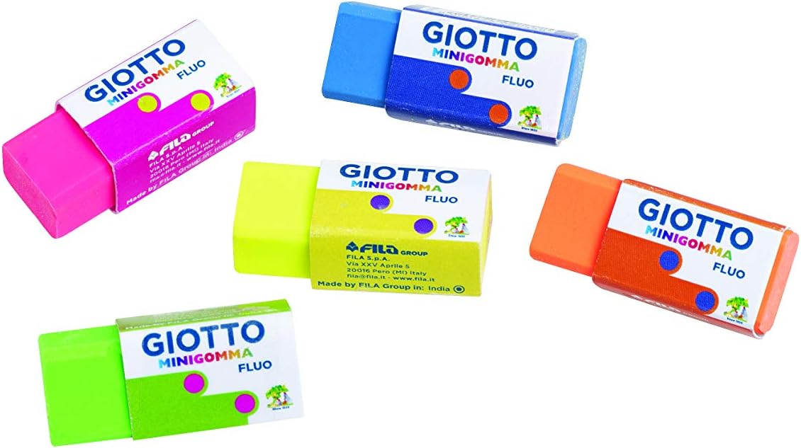 Giotto 025200 Neon Mini Erasers Set of 5 - Image 5