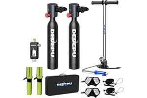 DEDEPU Scuba Diving Tank,0.5L Constant Pressure Mini Scuba Tank, Dive Tanks with On-Off Valve, 5-10 Minutes Underwater Capability, Portable Mini Scuba Tanks, Scuba Diving Tanks with Pump