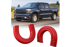 TECHPICCO Long Tow Hook Covers for Silverado 1500 2007-2026/GMC Sierra 1500 2007-2019, Front Tow Hooks Covers Compatible with Chevrolet Silverado 1500 Accessories Red (Not fit Verticle Tow Hooks)