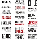 Shejdgart Dtf Transfers Ready to Press - 20 Pcs Bible Verse Iron on Patches for T-Shirts, Inspirational Christian Iron on Stickers Heat Transfer Vinyl Decals for Men DIY Fabric Clothes Decor