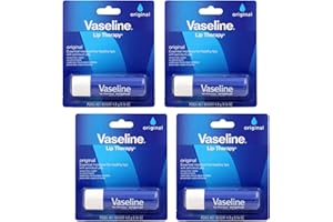 Vaseline Lip Therapy Care Original, Fast-Acting Nourishment, Ideal for Chapped, Dry, Cracked, or Damaged Lips, Lip Balm, 0.16 Ounce (Pack of 4)