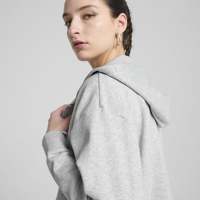 ESS Small No. 1 Logo Comfort Full-Zip Hoodie TR, Sweat à Capuche Fille, Light Gray Heather, M — photo 6 sur 8
