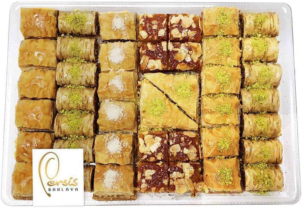 Persis Baklava Gift Box | 1kg, 42 Pieces | Premium Baklava with Cashew, Almond, and Walnut | Egg-Free | UK SALSA Certified | Sweets Gift Box for Easter and Ramadan Sweets (1kg, 42 Pieces)