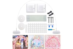 Chamvis Balloon Arch Kit, 9FT Height & 10FT Width Adjustable Balloon Arch Stand Frame: Plant Support Stand for Wedding Baby Shower Birthday Garden Arbors Photo Backdrop(White)
