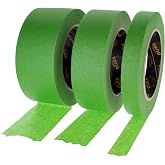 Dura-Gold Green Automotive Masking Tape 3/4, 1-1/2, 2" 55 Yard Rolls 1 Each | (0.7", 1.41", 1.88" x 55 Yds), High-Performance, Heat Resistant - Auto Refinish Painting Car Detailing Autobody Painters Tape