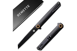 REMETTE EDC Pocket Knife Canyon, 3.2" D2 Steel Tanto Blade Flip Open,G10 Handle Small Folding Knife with Pocket Clip for Men Women, Sharp Camping Hiking Knives