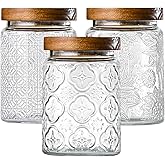 3-Pack 24oz Glass Jar With Airtight Lid,Kitchen Canisters For Countertop,Coffee Sugar Container Set,Pantry Glass Storage Cont