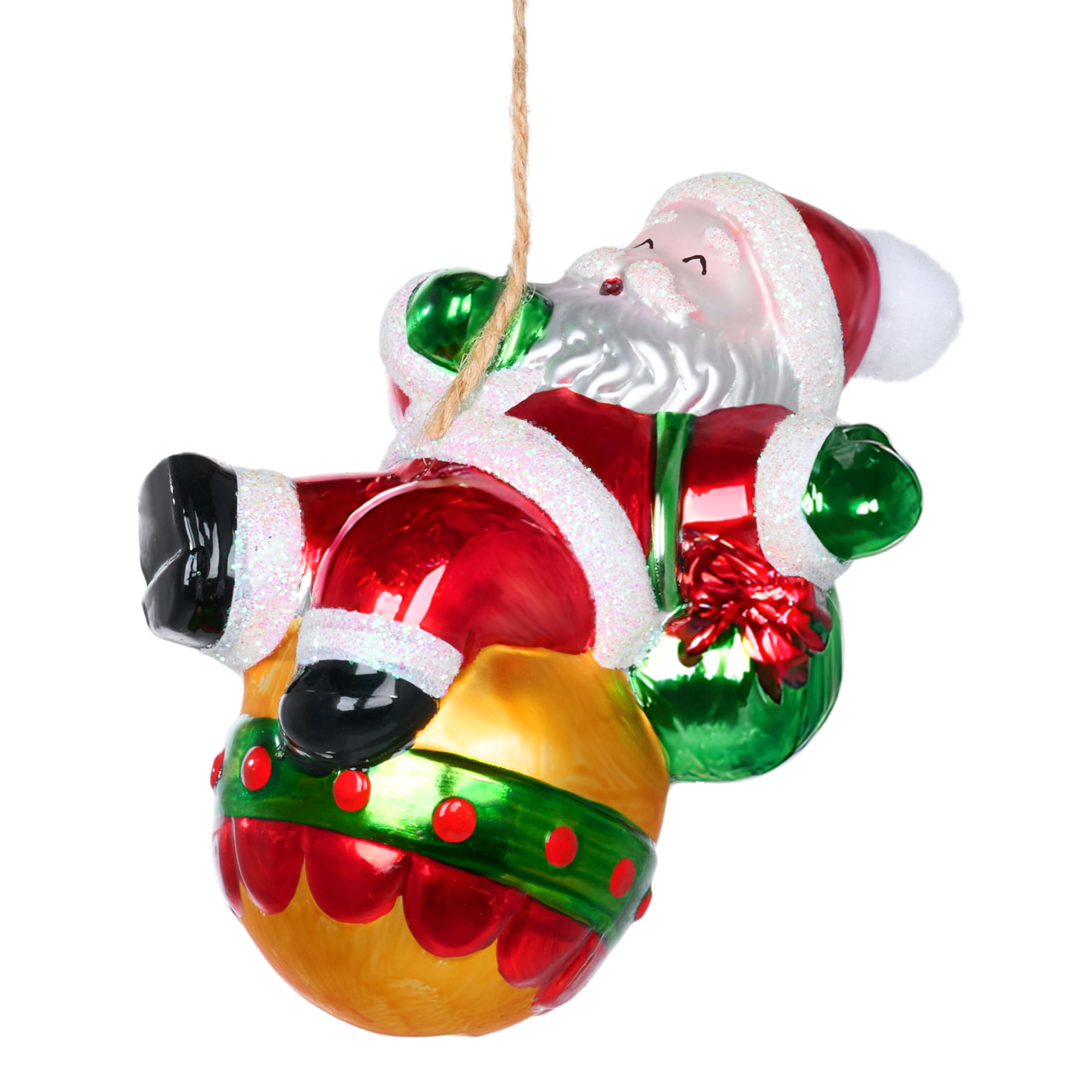 Photo 1 of *MINOR DAMAGE - USED*
JOYIN Mini Santa Claus Christmas Glass Ornament, Blown Climbing Small Xmas Ornaments for Tree Hanging Decorations Indoor Outdoor Party Favor Indoor Decor Winter Gifts