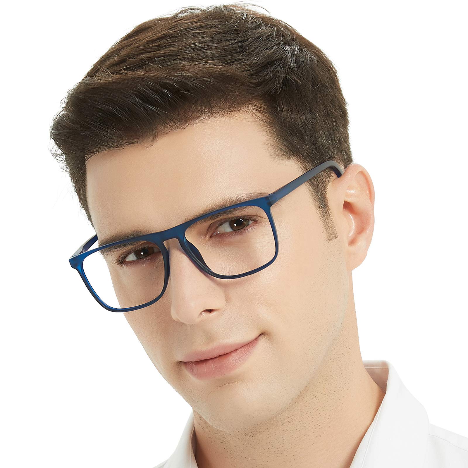 OCCI CHIARI Large Reading Glasses for Men Lightweight Mens Plain Glass Spectacles Plastic Eyewear Nice Quality (Navy Blue,0) — image 1