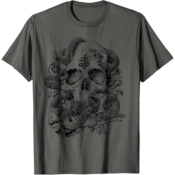 Amazon.com: Black Torn distressed skull grunge gothic ripped