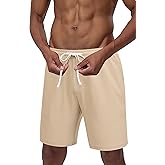 COOFANDY Men's Casual Shorts Drawstring Summer Beach Shorts Lightweight Elastic Waist Vacation Short with Pockets