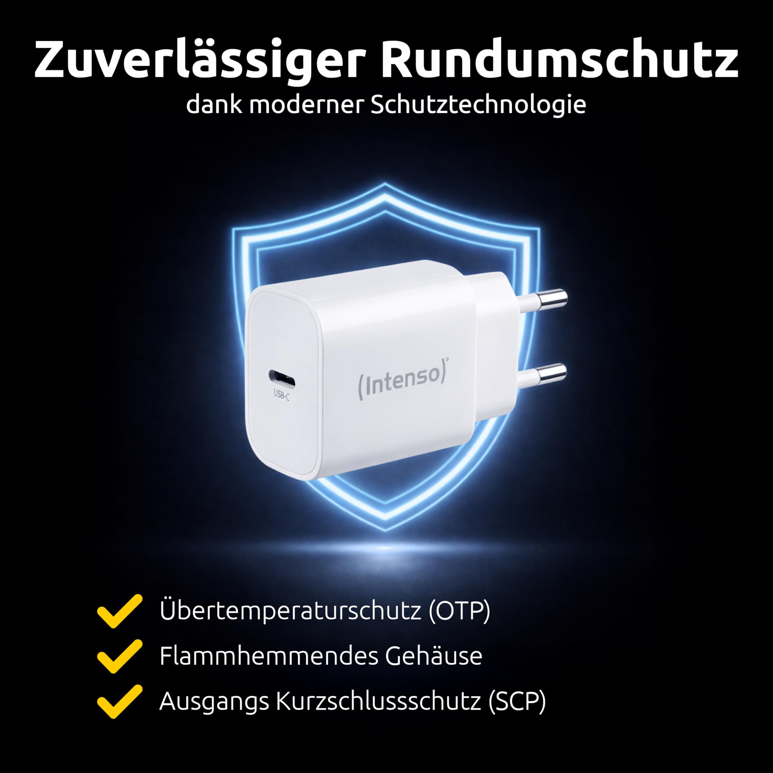 Intenso 20W USB-C Ladegerät mit Power Delivery (PD 3.0) & PPS – Schnellladegerät mit EU-Stecker – USB-C Netzteil kompatibel mit iPhone 15/16/17, Samsung Galaxy, Google Pixel, weiß 5